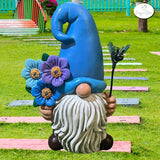 Daisy & Olive Garden Gnome | Large Solar Powered Garden Gnome Statue | Flower & Bee Lights Up | Auto On-Off | Garden Gnome for Yard | Unique Housewarming Gifts