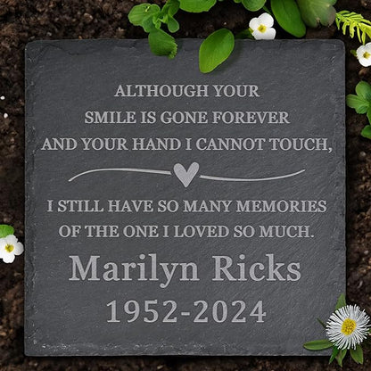 Memorial Garden Stone, Memorial Stone, Personalized Memorial Gifts, Sympathy Gifts for Loss of Loved One, Bereavement Gifts for Loss of Father Mother - Still Have so Many Memories - Square