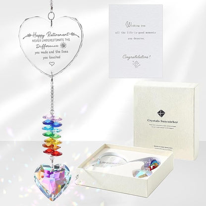 Retirement Gift Crystal Suncatcher, Retirement Gifts for Women, Gifts for Retired Friend Coworker Nurse Boss Teacher