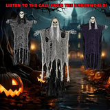 Kendane Halloween Decorations Outdoor and Indoor,3PCS Scary Hanging Ghosts,Halloween Grim Reaper Skeleton,Scary Party Decorations for Yard,Haunted House Decor