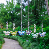 6pcs Crystal Butterfly Suncatchers Hanging Ornaments, Rainbow Maker Sun Catchers Indoor Window Outdoor Patio Garden Decor Gifts