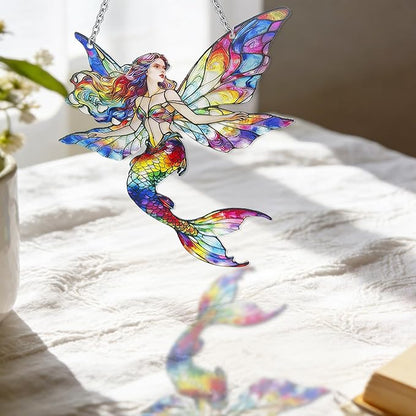 Fairy Suncatcher, Stained Glass Fairy Suncatcher Window Hanging, Suncatchers for Sister/Friend
