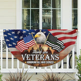 FLAGWIX Outdoor American Army Veteran Flag - Non-Pleated American Fan Flag Bunting 3x6 ft - Veteran Gifts for Men Women, Patriotic 4th of July Memorial Day Decorations Outdoor for Home Garden Decor