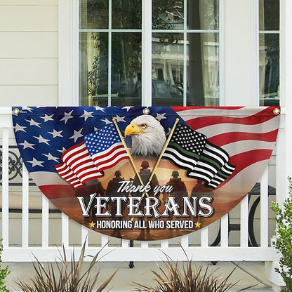 FLAGWIX Outdoor American Army Veteran Flag - Non-Pleated American Fan Flag Bunting 3x6 ft - Veteran Gifts for Men Women, Patriotic 4th of July Memorial Day Decorations Outdoor for Home Garden Decor