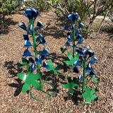 Generic Metal Bluebonnets, Set of 3 Handmade, Garden Decor, Texas State Flower, Outdoor Indoor, Metallic Blue