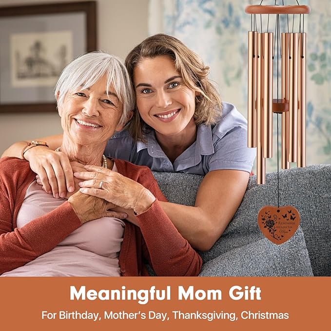 AMBOBE Gifts for Mom, Birthday Gifts for Mom from Daughter Son, Mother Birthday Gift - Mother’s Day, Thanksgiving, Christmas Sentimental Keepsake Present, 32 Inch Moms Wind Chimes with Gift Box