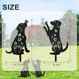 2 Pack Decorative Garden Stakes - 15" Rust-Resistant Metal Dog Silhouette Outdoor Decor, Corten Steel Labrador Yard Art with Easy Installation for Gardens, Patios & Walkways (Black Lab Design)