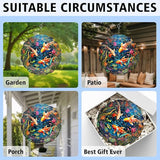 Koi Fish Wind Spinner, Koi Fish Stained Glass Wind Spinner, Wind Sculpture Koi Fish Wind Spinners for Garden Patio Yard Decor