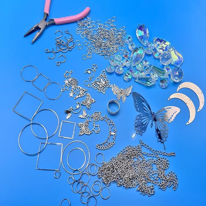 Lyukii 300 Pcs DIY Suncatchers Making Kits Craft for Adults Crystal Suncatchers for Window Hanging Sun Catcher with Chain Rainbow Maker Crystal Prisms Decor for Home Garden Party Wedding Ornament