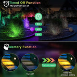 CLY 4-in-1 Solar Spot Lights Outdoor Color Changing, Solar Landscape Spotlights RGB Lighting IP66 Waterproof 45.93ft Cable Auto ON/Off Adjustable Garden Spotlight for Yard, Garden, Pool, Lawn, Statue