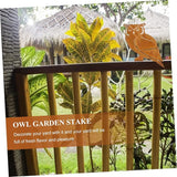 1Pc Owl Shaped Iron Garden Stake Decor Durable Outdoor Statue for Vibrant Courtyard Unique Owl Brighten Up Your Garden for Decor and Garden Art