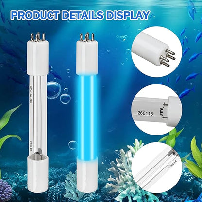 Replacement UV Bulb for Pond Filter, UV Clarifier Light for Green Water (8W 1 Pack)