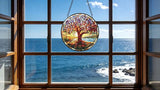 Funoasis Stained Glass Window Hanging 6.3 Inches Suncatcher - The Tree of Life Shines Brightly in The Sunlight Ornaments Sun Catcher Home Decor Women Birthday
