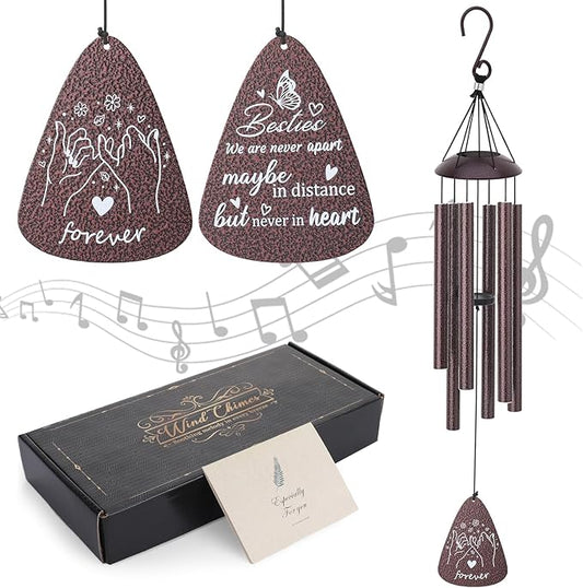 Bestie for Women,32" Bronze Mom Wind Chimes,Bestie Gifts Friendship Gift for Birthday Mother's Day Unique Bestie Gift Ideas for Outdoor Patio,Garden,Window and Home Decoration