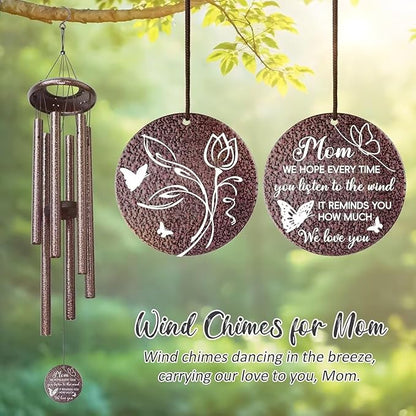 Gifts for Mom, 25''Wind Chimes, Mother Birthday Gifts for mom from Daughter Son, Mothers Day, Thanksgiving, Christmas Day Gift Ideas for Love Rreminder