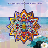 Fonmy Mandala Wind Spinner Lucky Star Worth Gift Indoor Outdoor Garden Decoration Crafts Ornaments 12 inch Multi Color Stainless Steel Wind Spinners