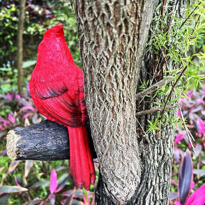 Tree Hugger Cardinal, Garden Statues Resin Large Red Bird Garden Peeker Decor Figurine Hanging Tree Face Sculpture Yard Ornaments