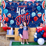 Large 4th of July Decorations Banner Outdoor Patriotic Memorial Day Independence Day Flag71x44 Inch, Flag Day Yard Sign Bunting Background for Photography for Indoor Home House Decor Party Supplies