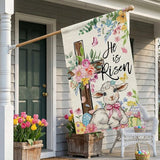 CROWNED BEAUTY Easter House Flag Cross 28x40 Inch Double Sided Large Holiday Welcome Decoration for Outside Yard