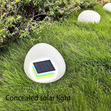 Solar Small Garden Lights Outdoor Glow Cobblestone Shape Lamp Garden Decor Waterproof Landscape Night Lights for Garden Paths, Stairs, Lawns, Patios, Yard, 4 Pack (Color Light)