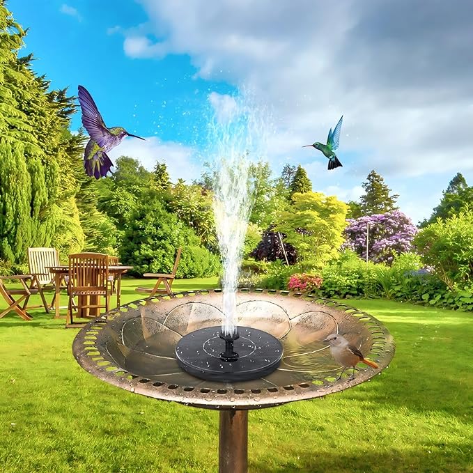 Solar Fountain Pump Bird Bath, 3W Floating Powered Water, Outdoor Panel for Garden, Pond, Pool, Decor & Tools