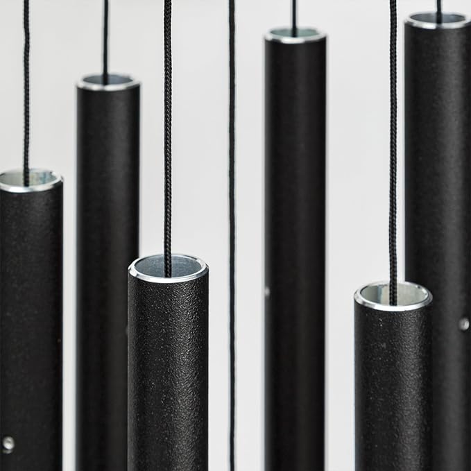 Corinthian Bells 27" Double Heart Wind Chime – Black – Engraved Intertwined Hearts with Ivy Circle – Romantic Gift for Weddings, Anniversaries & Loved Ones