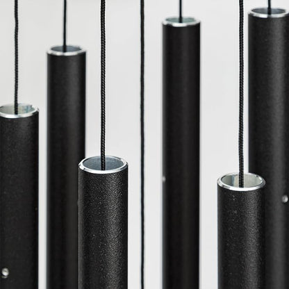 Corinthian Bells 27" Double Heart Wind Chime – Black – Engraved Intertwined Hearts with Ivy Circle – Romantic Gift for Weddings, Anniversaries & Loved Ones