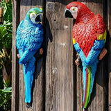 Real Tropical Hanging Parrot Decor,Bird Figurines,Resin Bird Statues,Home Ornament Decor for Tiki Bar,Perfect for Yard Ornaments,Tree Decorations Outdoor,Patio,Lawn,Tree Trunk, Porch