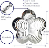 Wind Spinner Metal Garden Spinners Outdoor Garden Art for Backyard Outdoor Hanging Decor and Spinners for Yard and Garden Ornaments 3D Shape (Silver Flower)