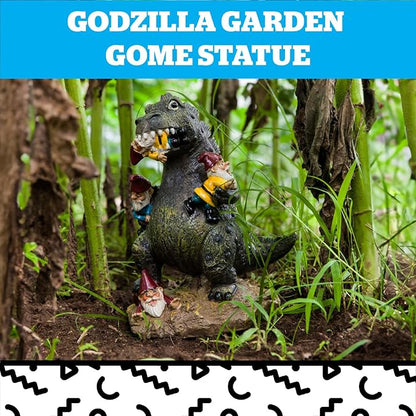 Godzilla Garden Gnome Statue, Outdoor Lawn & Yard Monster Figurine Sculpture Decorations, Funny Housewarming Gag Gift