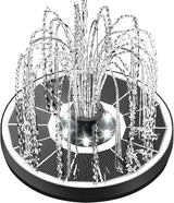 Yzert Solar Fountain Glass Panel with 2200 mah Battery, 3.5W Floating Solar Water Fountain with 4 Fixed Rods, Solar Pump for Bird Bath, Garden, Pond, Pool, Outdoor (White Panel White Lights)