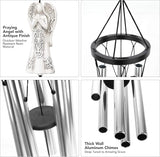 Memorial Wind Chimes with Celtic Angel & Heart - Goodbyes are Not Forever - Sympathy Gift for Loss of a Loved One