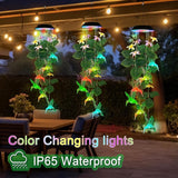 Hummingbirds Solar Wind Chimes Outdoor,Color Changing LED Dangler Mobiles for Outside, Hanging Decoraition for Patio,Porch,Yard,Gifts for Women