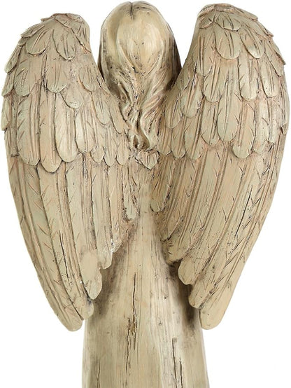 Topadorn Angel Statue Decoration for Garden, Lawn, Home & Patio, Standing Angel Memorial Resin Figurine Ornament, Waterproof Angel Antique Sculpture Stone, 13''H