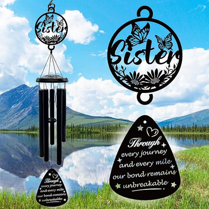 Sister Gifts,37" Sister Birthday Gifts Wind Chime,Bestie Gift for Women,Unique Sisters Gift for Birthday,Christmas,Mothers Day,Wedding,Graduation,Garden Decoration