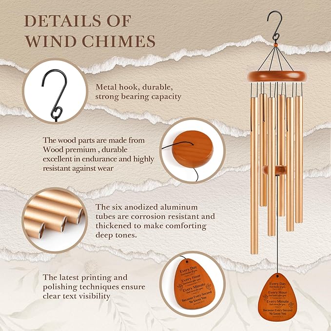 Aurahouse Christian Gifts for Women Men Faith, 36'' Religious Wind Chimes for Outside with Bible Verses, Religious Baptism Inspirational Spiritual Gifts for Women, Christian Birthday Gift