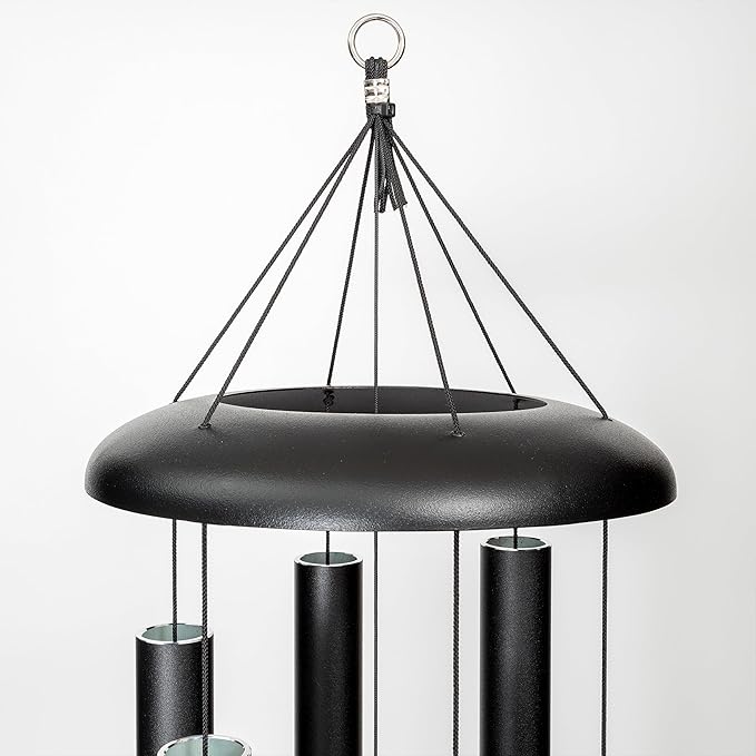 Corinthian Bells by Wind River - 56 inch Black Wind Chime for Patio, Backyard, Garden, and Outdoor Decor (Aluminum Chime) Made in The USA