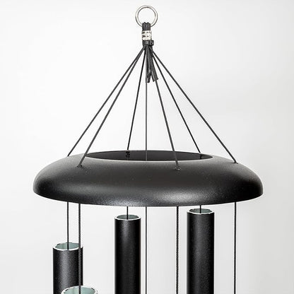 Corinthian Bells by Wind River - 56 inch Black Wind Chime for Patio, Backyard, Garden, and Outdoor Decor (Aluminum Chime) Made in The USA