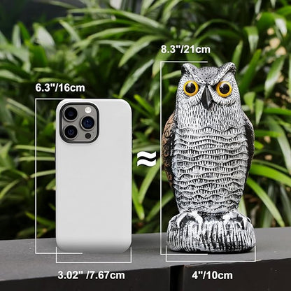 OFFO Fake Owls, Plastic Owl Statue to Decorate The Garden, Porch Pool Patio Yard, Halloween Decorations for Outdoor Garden, 8.3 in Height, Brown and White