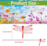 Augshy 50 Pcs Dragonfly Decoration Stakes Garden Dragonfly Artificial Ornaments for Indoor Outdoor Garden Birthday Wedding Party Decor