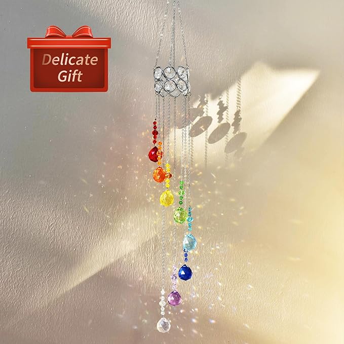 Hanging Crystal Sun Catcher, 20mm Crystal Balls, Rainbow Maker, Hanging Crystals for Decoration, Window Decoration, Ideal Gift