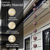 Rain Chains Direct Rain Chain - Rain Chains for Gutters - Orchid, 8.5 Feet, 100% Pure Copper, Rain Chains for Downspouts