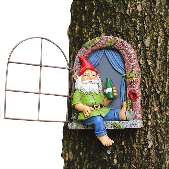 Gnome Tree Hugger, Funny Garden Gnomes Outdoor Decorations for Lawn Patio Yard Home Decor, Spring Gardening Gnome Gifts, Whimsical Tree Sculpture Peeker Yard Art