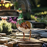TERESA'S COLLECTIONS Garden Decor for Outside, Metal Mallard Duck Decorations for Outdoor Decor, 16 inch Duck Decoys Animal Outdoor Statues for Yard Patio Lawn Pool Porch Backyard