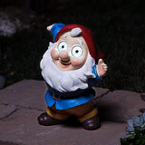 Blazin' Garden Gnome Decoration | Outdoor Solar Yard Decor - Terrace Elf Ornaments | Solar Decorative Lights for Patio, Balcony, Deck | Weather Resistant | Patio Gift | Auto On/Off - (Blue)