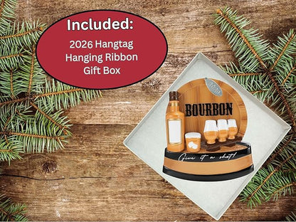 Bourbon Ornament, Bourbon Whiskey Christmas Ornaments, Durable 3.5" Polished Resin - Can Easily Be Personalized at Home, Great Bourbon Gifts for Men, Bourbon Stocking Stuffers, Comes in Gift Box