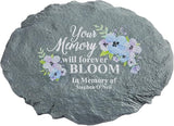Let's Make Memories Personalized Sympathy Garden Stone - Memories Bloomed - Condolence & Memorial Gift - Customize with Message -11" Lx6 Wx3 D