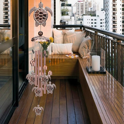 Choha Sea Turtle Wind Chimes for Outside, Metal Windchimes Outdoors Clearance, Memorial Wind chime with S Hook for Patio Garden Decor，Unique Gift for Mom Grandma
