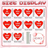 10-Piece Valentine Heart Yard Signs with Stakes Decorations – Assorted Red Heart Messages 12 Inches Large Outdoor Valentine Sweetheart Signs for Lawn, Garden, Driveway, and Romantic Party Décor