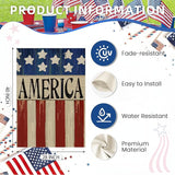 4th of July House Flags for Outdoor, Patriotic American Flag Large Yard Flag,Seasonal Decorative Decorations for Summer 250th Years America Anniversary Holiday Outside 28x40 Inch Double Sided